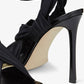 Wrap-Strap Square Open Toe Stiletto Heeled Ankle Sandals - Black