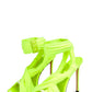 Wrap-Strap Square Open Toe Stiletto Heeled Ankle Sandals - Neon Green