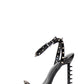 Spiked Studs Open Pointed Toe Stiletto Heeled Ankle Sandals - Black