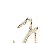 Spiked Studs Open Pointed Toe Stiletto Heeled Ankle Sandals - Gold