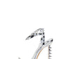 Spiked Studs Open Pointed Toe Stiletto Heeled Ankle Sandals - Silver