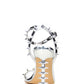 Spiked Studs Open Pointed Toe Stiletto Heeled Ankle Sandals - Silver