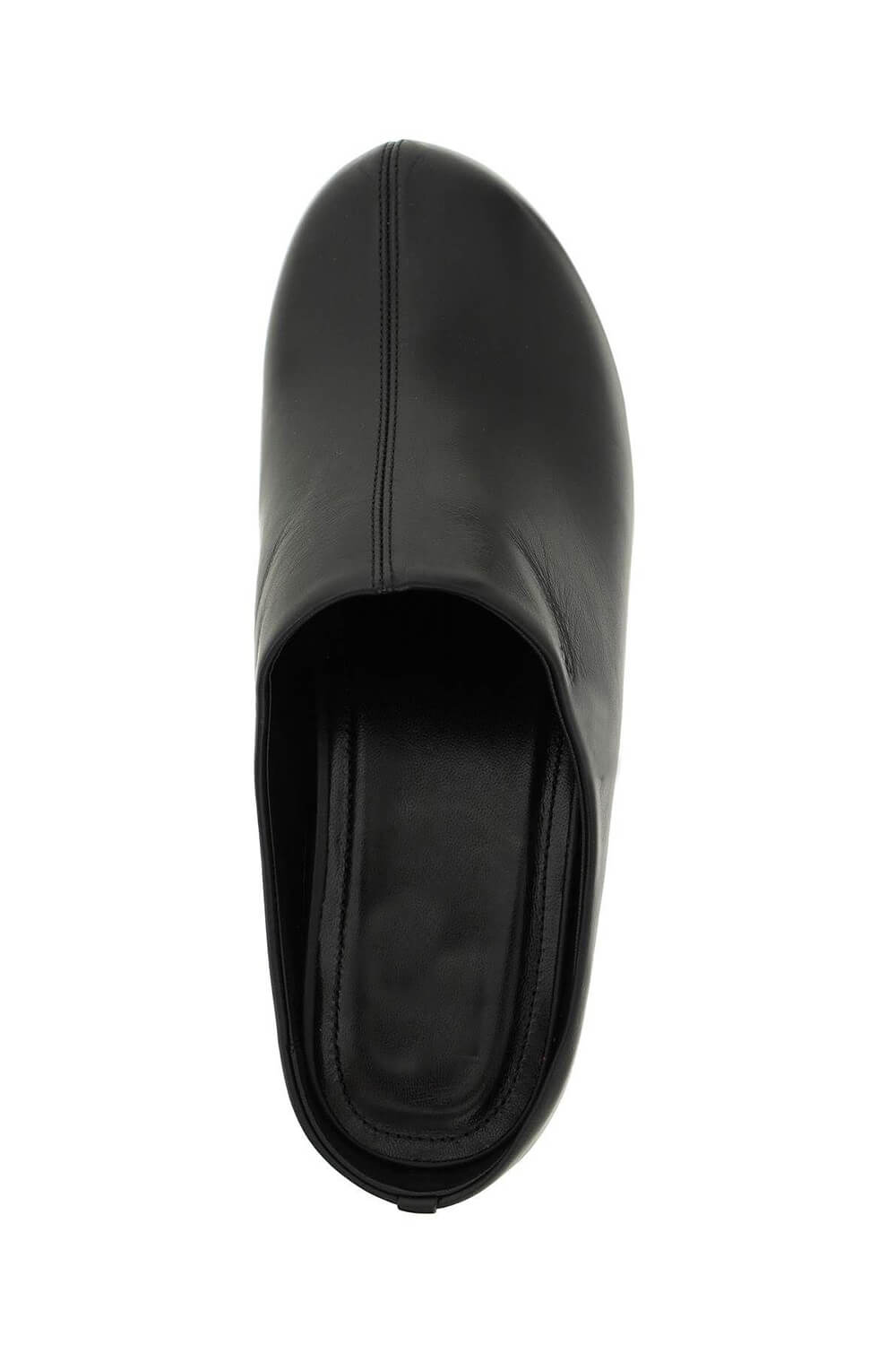 Faux Leather Sling Back Slip On Curved Platform Clogs - Black