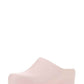 Faux Leather Sling Back Slip On Curved Platform Clogs - Pink