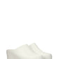 Faux Leather Sling Back Slip On Curved Platform Clogs - White