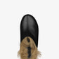 Black Faux Fur-Lined Sling Back Slip On Curved Platform Clogs