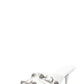 Pointed Toe Stiletto Mules With Studs And Pin Buckle Strap Details - White