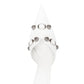 Pointed Toe Stiletto Mules With Studs And Pin Buckle Strap Details - White