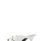 Pointed Toe Stiletto Mules With Studs And Pin Buckle Strap Details - White