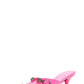 Pointed Toe Stiletto Mules With Studs And Pin Buckle Strap Details - Pink