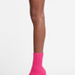 Ribbed Sock Pointed Toe Ankle Morso Heeled Boots - Hot Pink