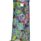 Multicolored Printed Padlock Detail Folded Wedge Heel Knee High Long Chunky Biker Boots
