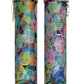 Multicolored Printed Padlock Detail Folded Wedge Heel Knee High Long Chunky Biker Boots