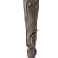 Bubble Textured Faux Leather Zip Detail Cargo Thigh High Stiletto Boots - Taupe