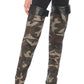 Camo Canvas Pocket Pointy Toe Over-The-Knee High Stiletto Boots