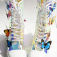 Clear Iridescent Butterfly Lace Up Mid-Calf Flat Boots