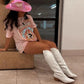 White Embroidered Detail Pointed Toe Knee High Long Western Cowboy Block Heel Boot