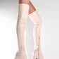 Beige Zip Detail Chunky Platform Sole Block Heel Over The Knee Thigh High Long Sock Boot