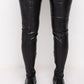 Black Faux Leather Flat Chunky Over The Knee Thigh High Boots