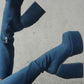 Blue Denim Closed Round Toe Chunky Platform Block Heel Knee High Boot
