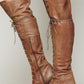 Lace-Up Over-The-Knee Boots - Black/Brown/Khaki/Green