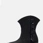 Denim Chain-Link Fringe Ankle Western Cowboy Boots With Square Toe And Hardware Detail - Black