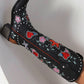 Vintage Floral And Heart Printed Western Cowgirl Block Heeled Knee High Boots - Black