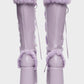 Faux Fur Lace-Up Knee High Chunky Platform Boots - Purple