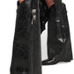 Lock Fold Over Western Cowboy Faux Leather Knee-High Boots - Black
