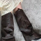 Studded Fold Over Mid-Calf Snip Toe Block Heel Western Boots - Brown