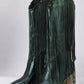Metallic Patent Sequined Fringe Western Mid-Calf Bootie - Green