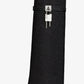 Raffia Padlock Detail Folded Wedge Heel Knee High Boots - Black