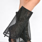 Mesh Fold Over Knee High Stiletto Heeled Pointy Boots