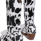Cow Buckle Strap Detail Mid-Calf Western Boots - Black