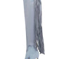 Rhinestone Embellished Fringe Cut Out Western Cowboy Open Toe Stiletto Boots - Light Blue