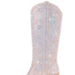 Rhinestones Embellished Western Cowboy Mid-Calf Pointed Toe Block Heeled Boots - Nude