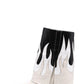Fire Western Cowboy Fold Over Pointed Toe Block Heel Ankle Boots - Cream
