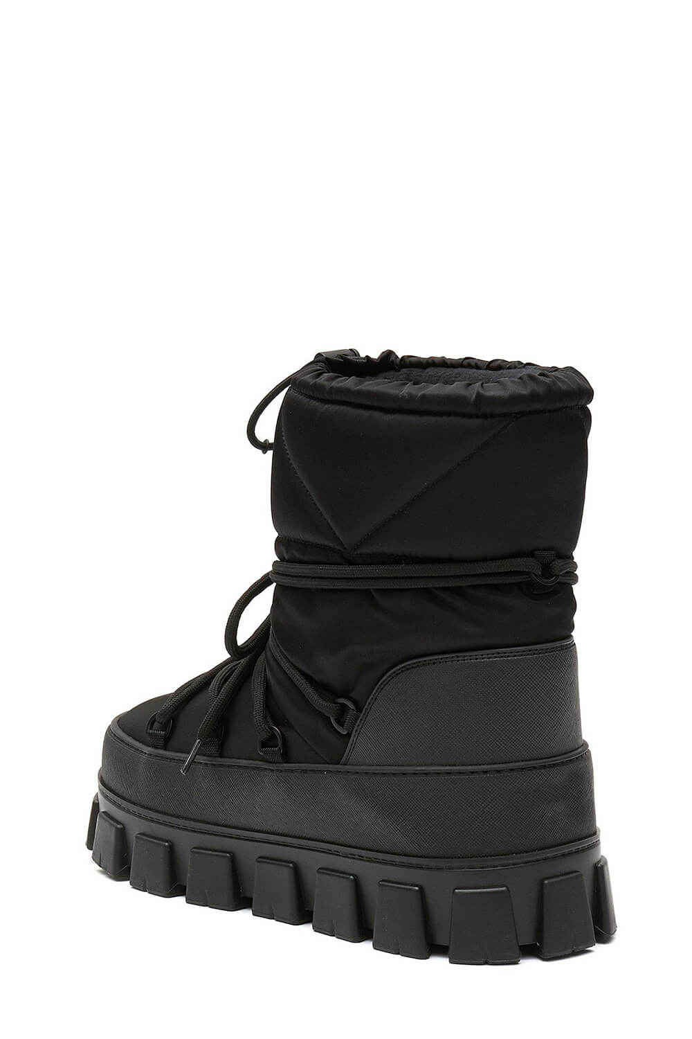 Lace Up Platform Ssnow Boots - Black