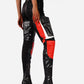 Motocross Detail Colorblock Pointed Toe Over The Knee Stiletto Heeled Boots - Red