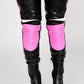 Motocross Detail Colorblock Pointed Toe Over The Knee Stiletto Heeled Boots - Hot Pink