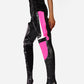 Motocross Detail Colorblock Pointed Toe Over The Knee Stiletto Heeled Boots - Hot Pink