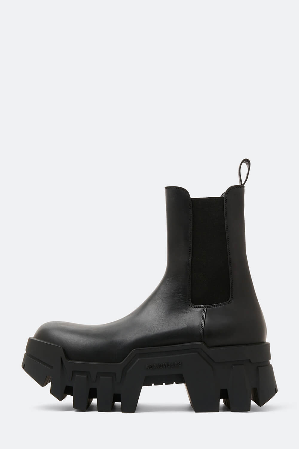 Leather Chunky Platform Ankle Boots - Black