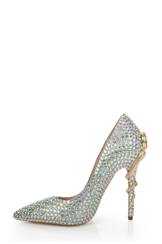 Rhinestone Embellished Pointed Toe Stiletto Pump