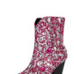 Gem And Rhinestone Embellished Pointed Toe Block Heel Western Cowboy Boots - Pink