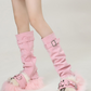 Faux Fur Buckle Belted Platform Knee High Boots - Pink
