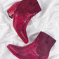 Red Snake Suede Cowboy Boots