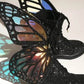 Black Metamorphic Glitter Lace Up Boots With Butterfly Wings