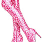 Pink Leopardsatin Pointed Toe Thigh High Boots