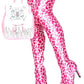 Pink Leopardsatin Pointed Toe Thigh High Boots